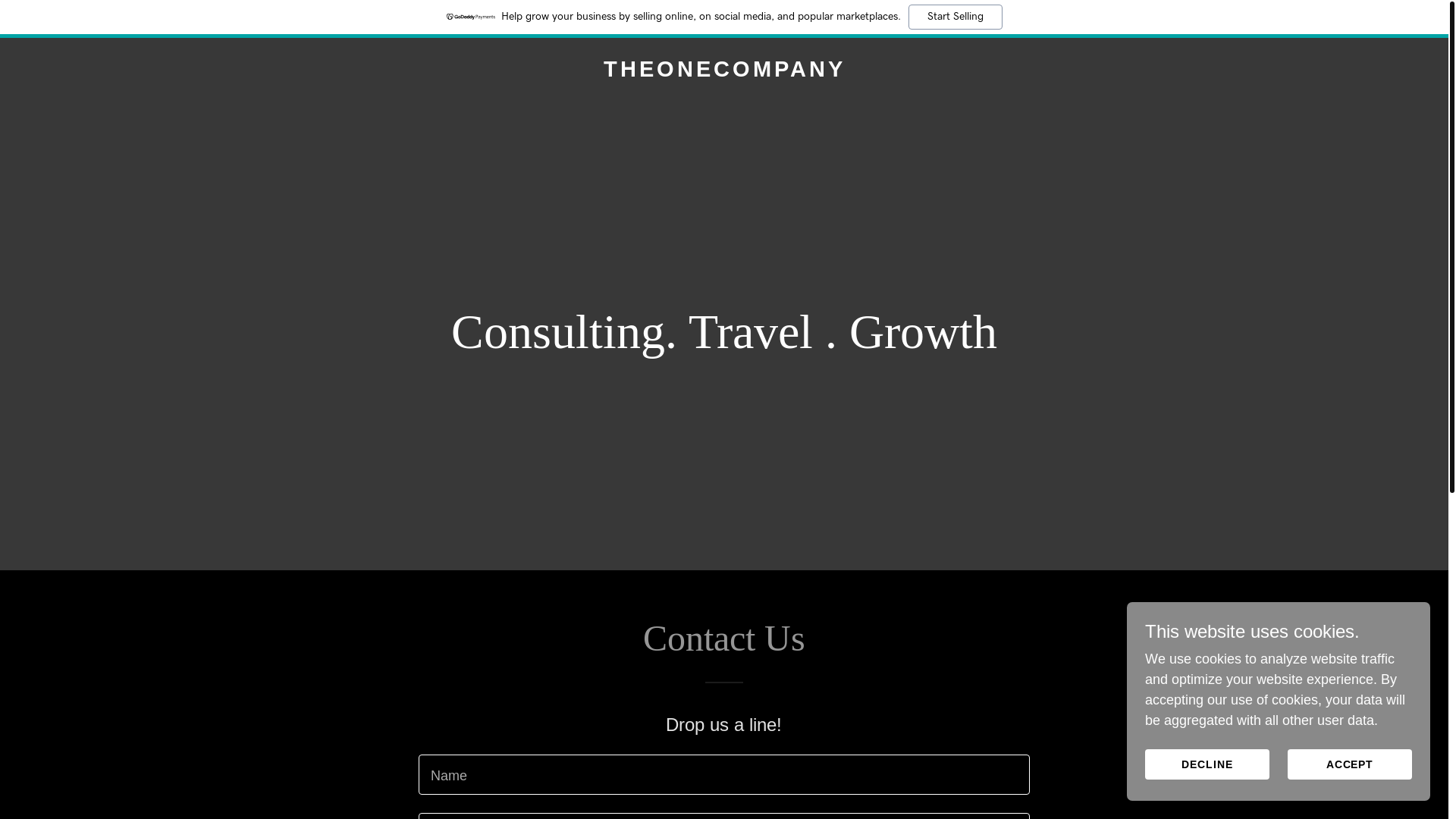 website screenshot of https://theonecompany.uk/
