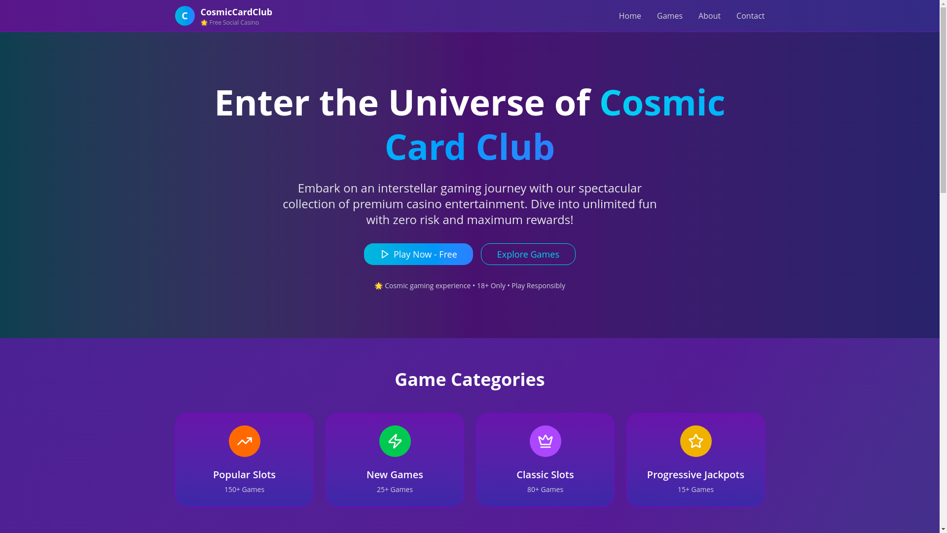 website screenshot of https://cosmiccardclub.com/