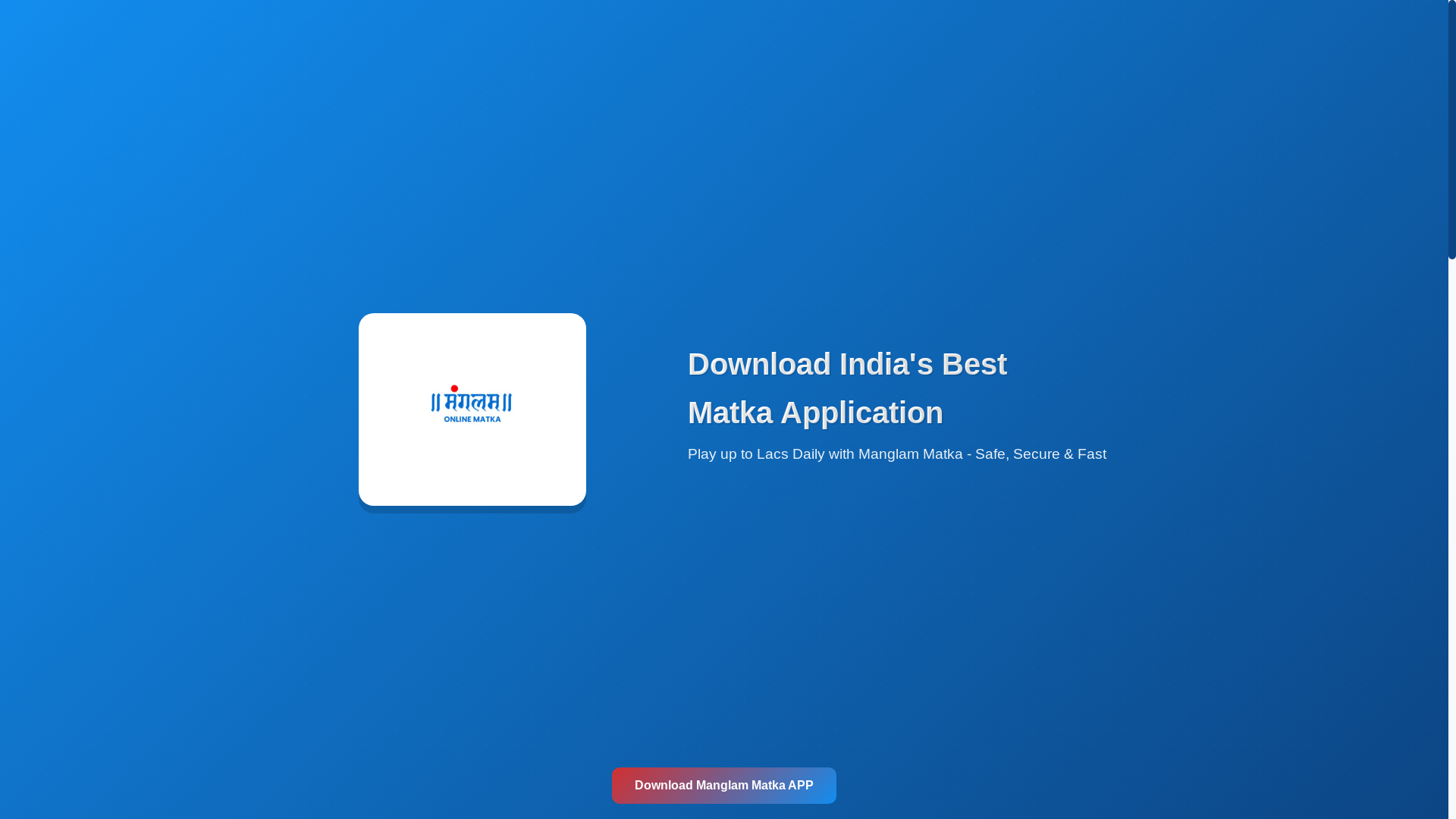 website screenshot of https://manglammatka.space/
