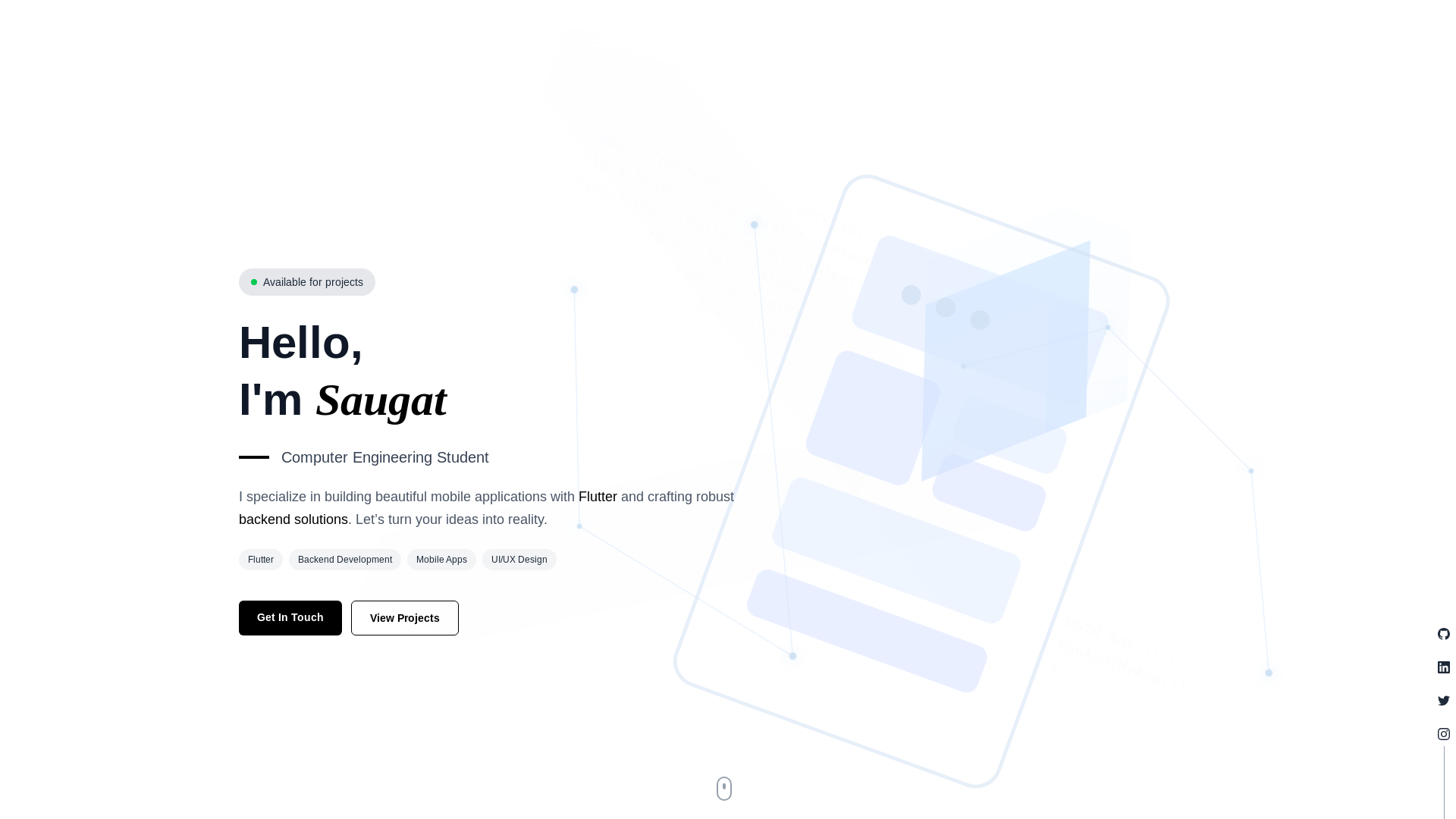 website screenshot of https://saugatk.pages.dev/