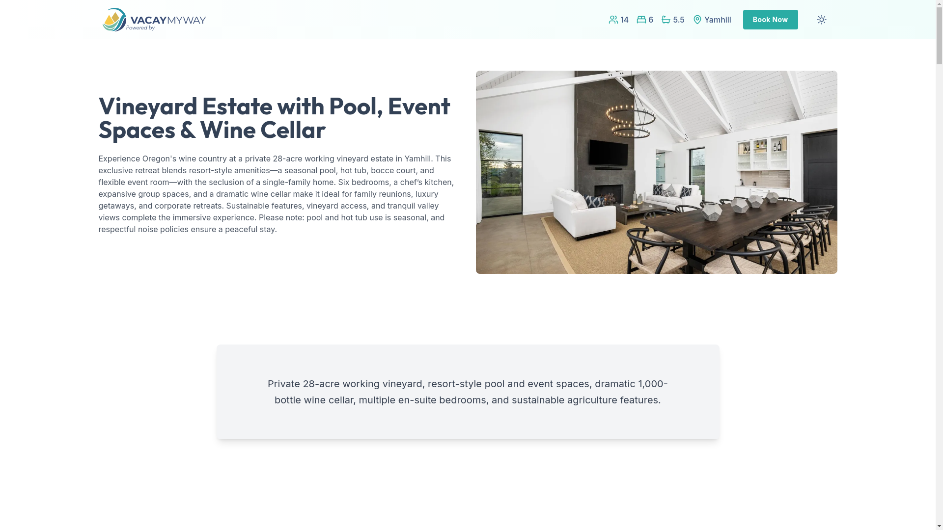 website screenshot of https://serenevalley.vacations/