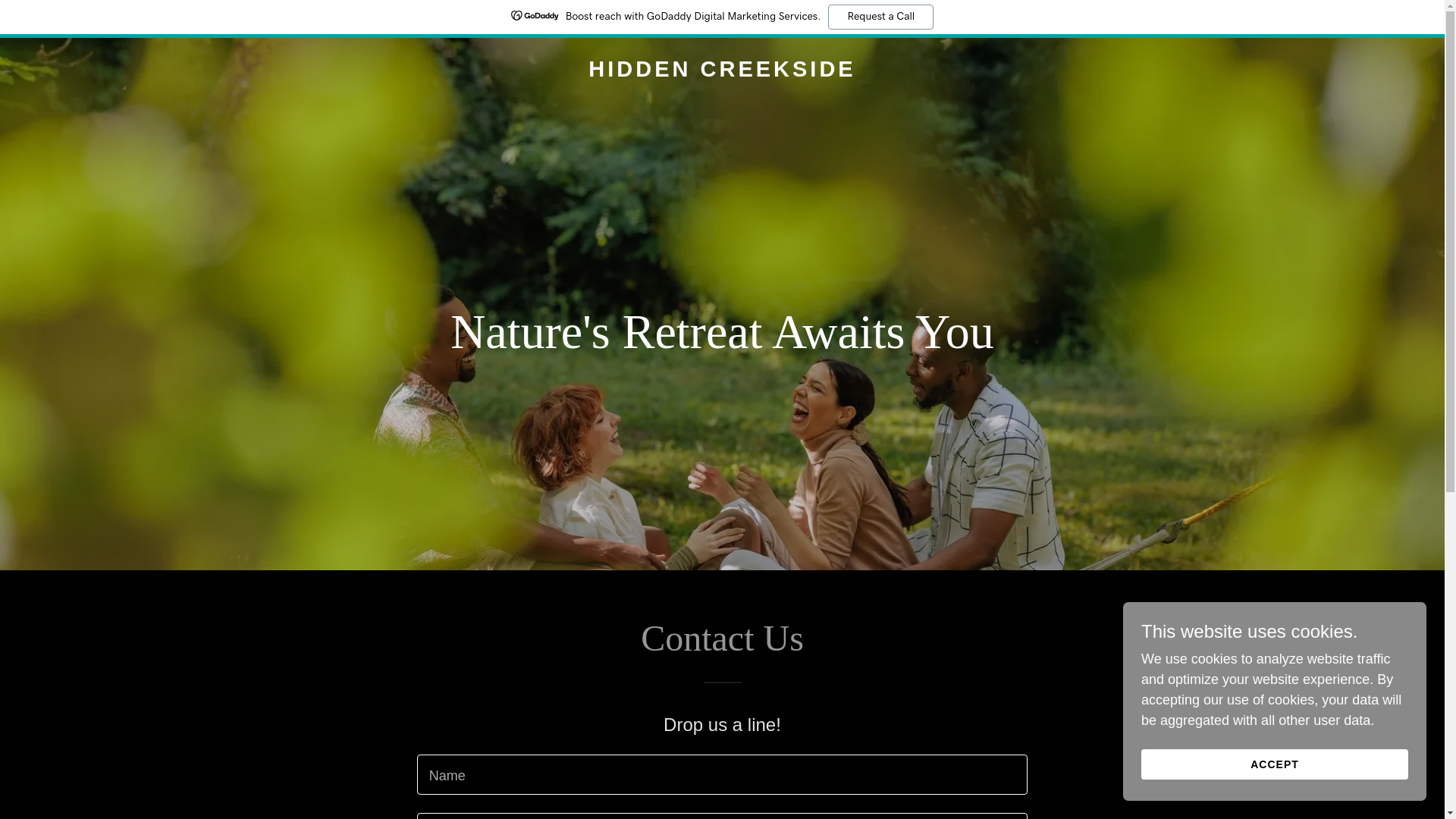 website screenshot of https://hiddencreekside.com/