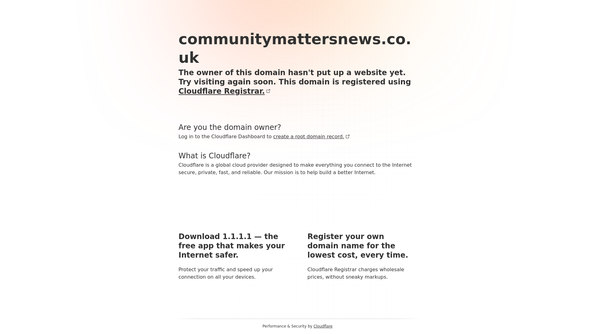 website screenshot of https://communitymattersnews.co.uk/