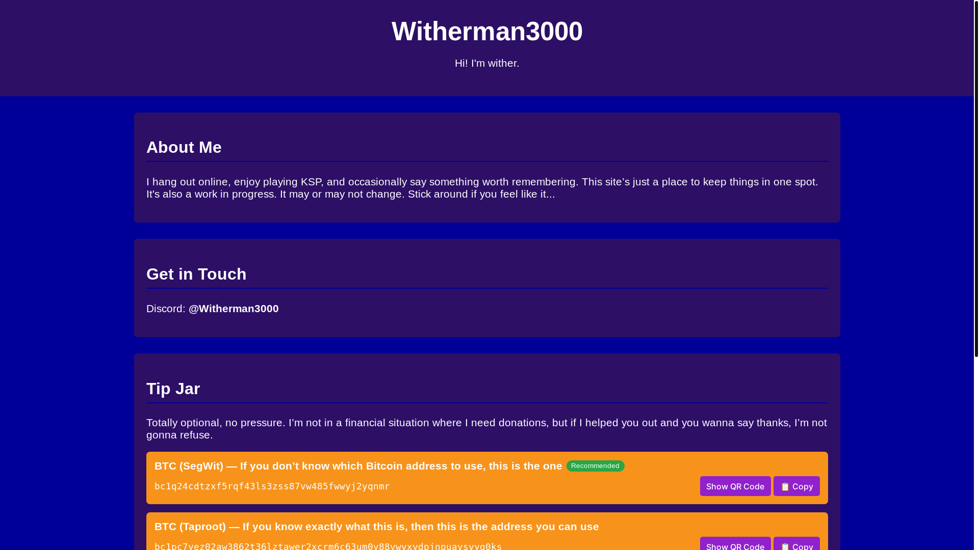 website screenshot of https://witherman3000.pages.dev/