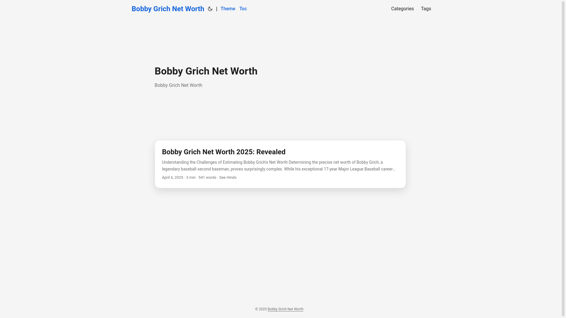 website screenshot of https://bobby-grich-net-worth.pages.dev/
