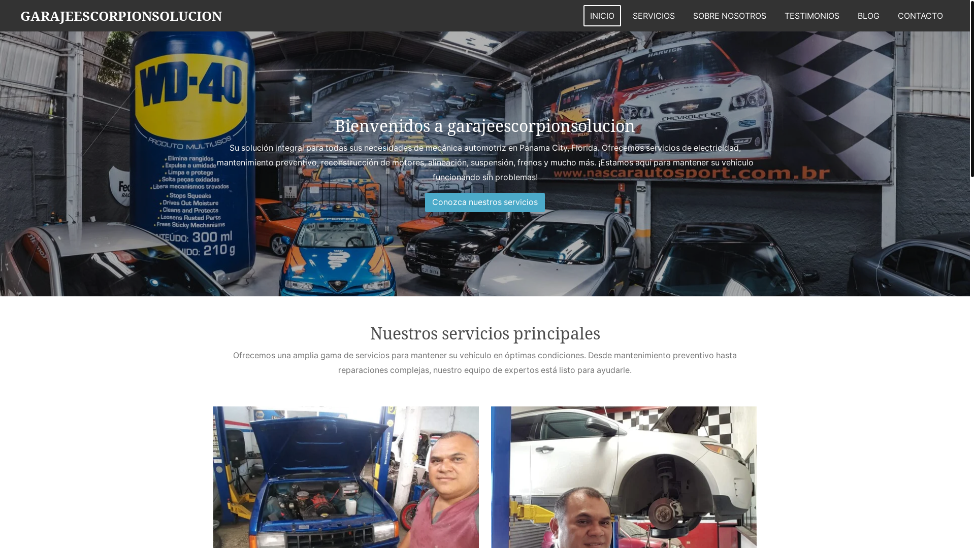 website screenshot of https://garajeescorpionsolucion.com/