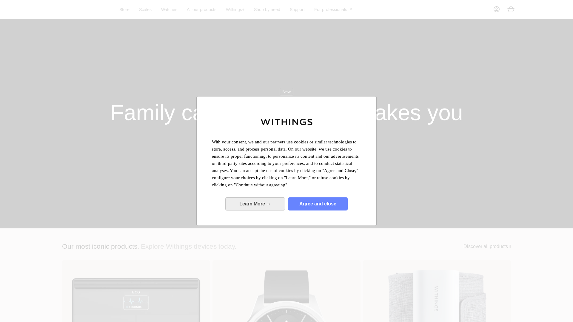 website screenshot of https://withings.net