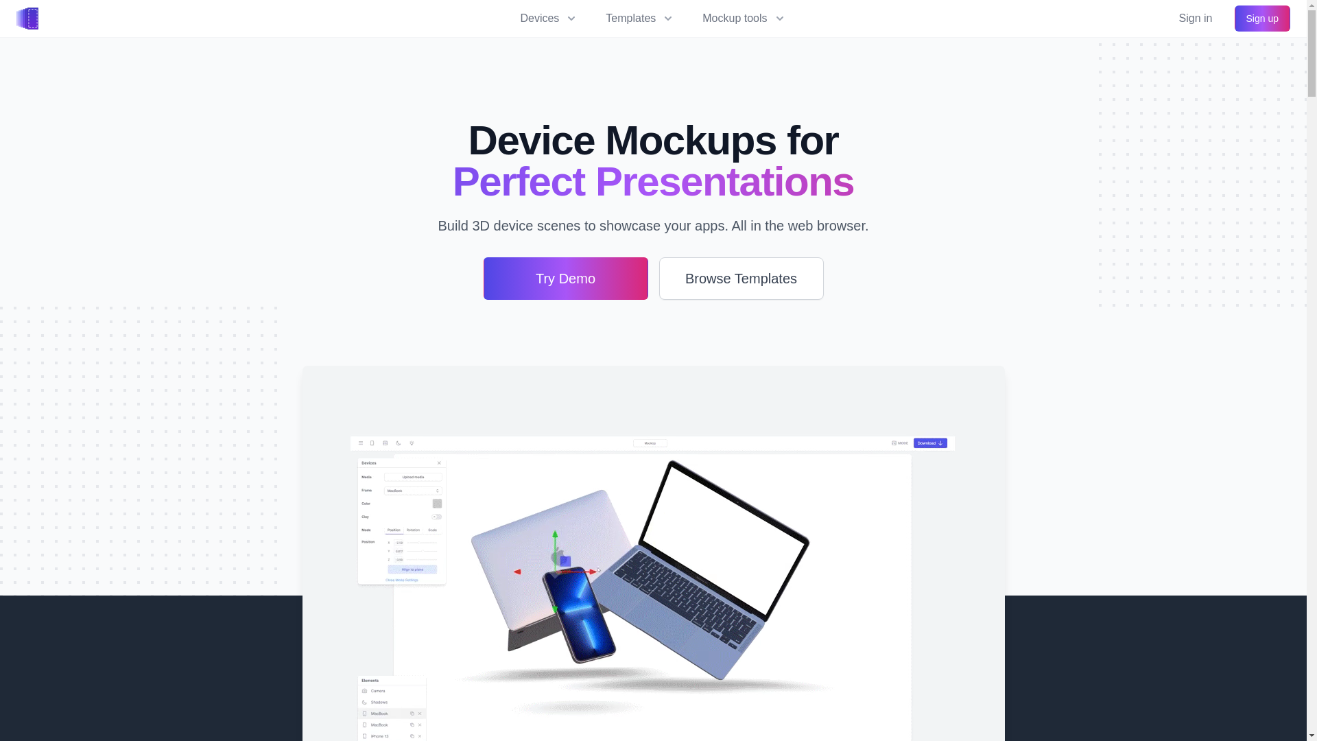 website screenshot of https://deviceframes-frontend-dev.pages.dev/