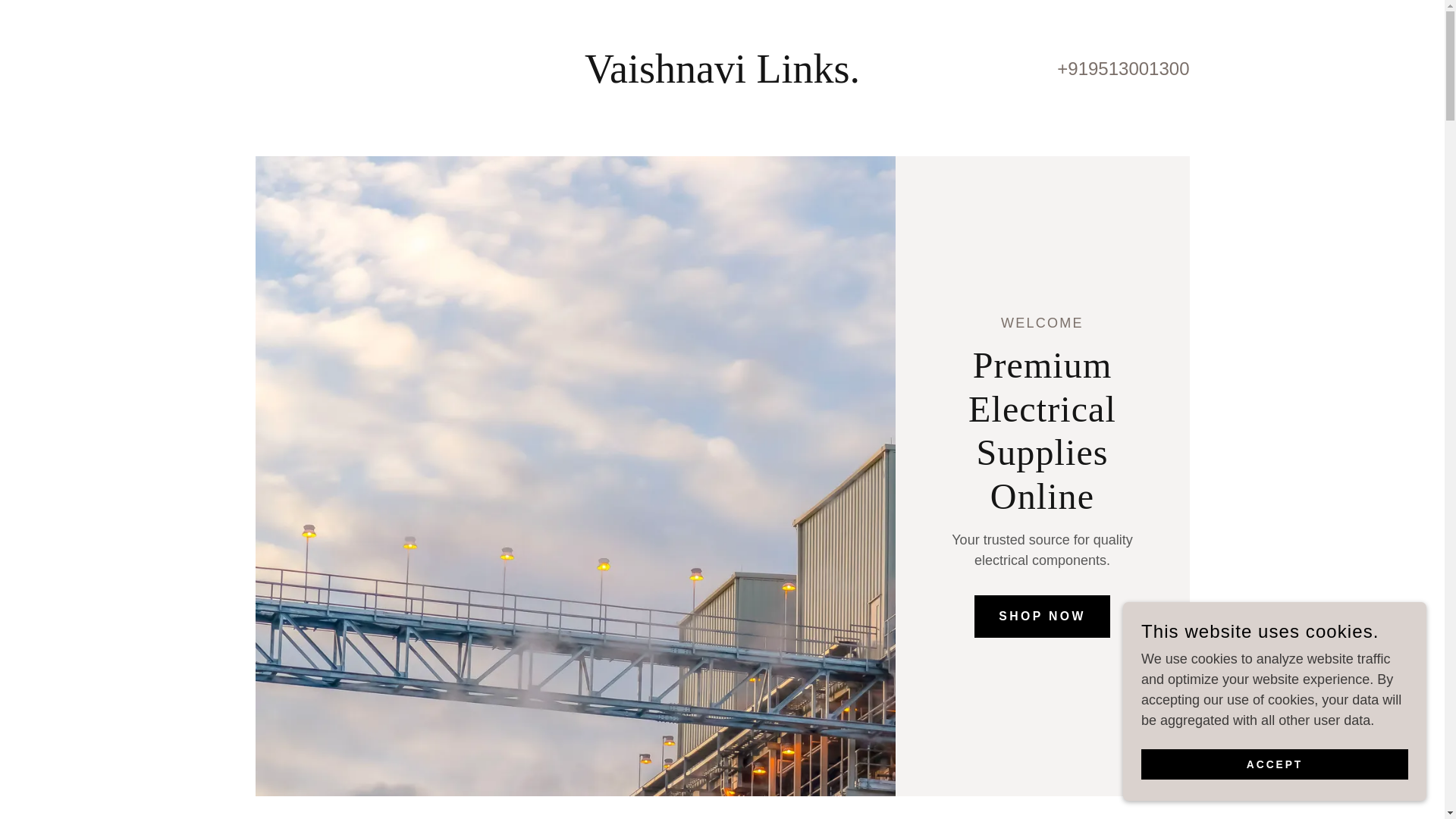 website screenshot of https://vaishnavilinks.com/