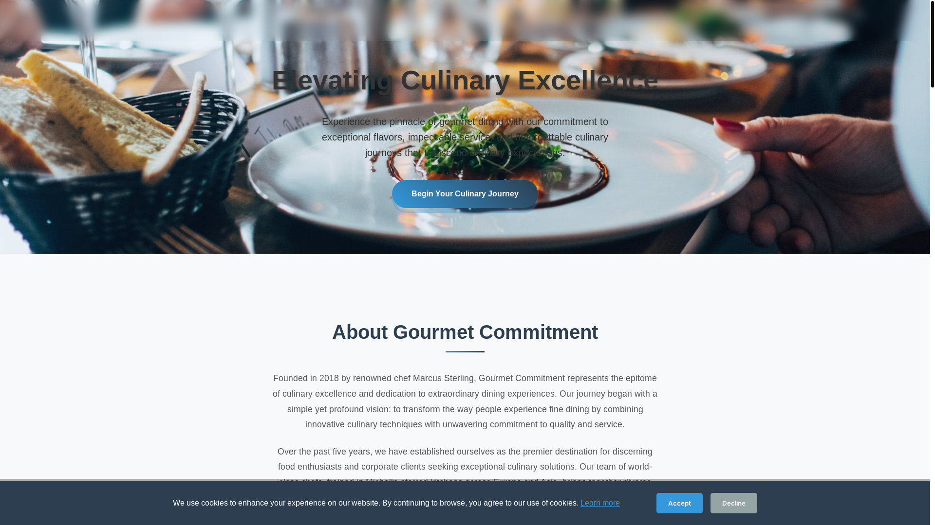 website screenshot of https://gourmetcommitment.qpon/