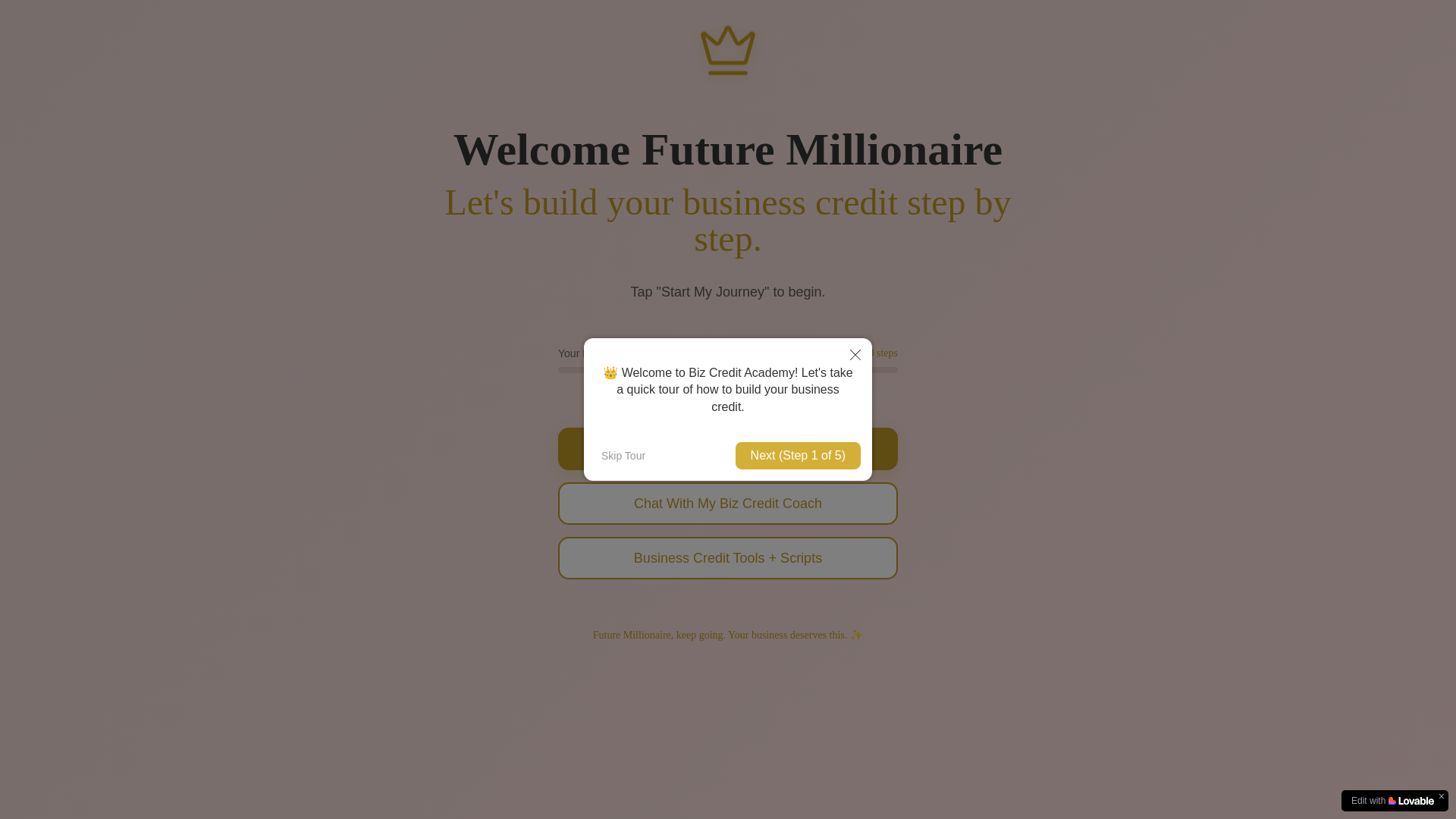 website screenshot of https://getbizcredit.me/