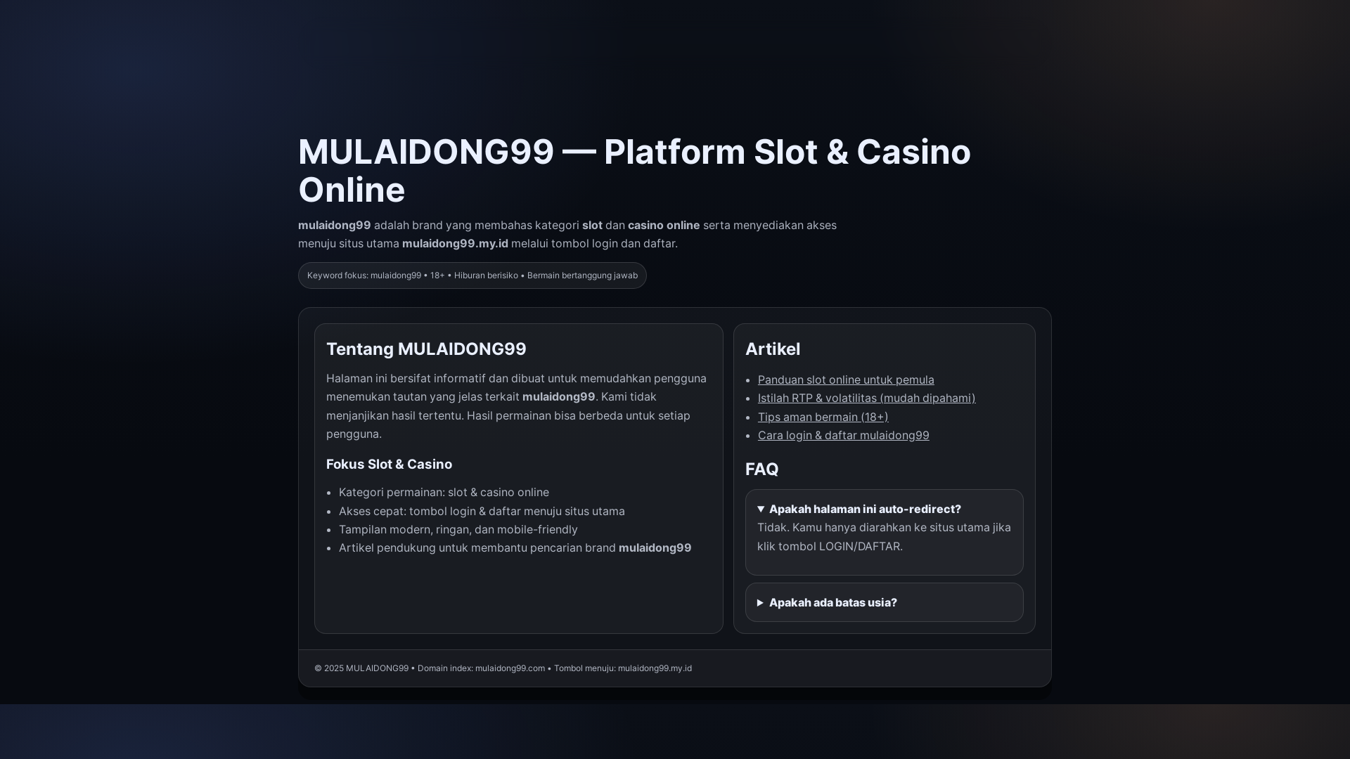 website screenshot of https://mulaidong99.com/