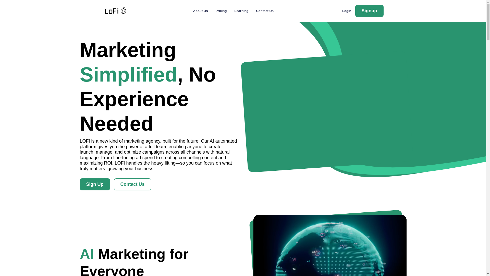 website screenshot of https://meetlofiagency.com/