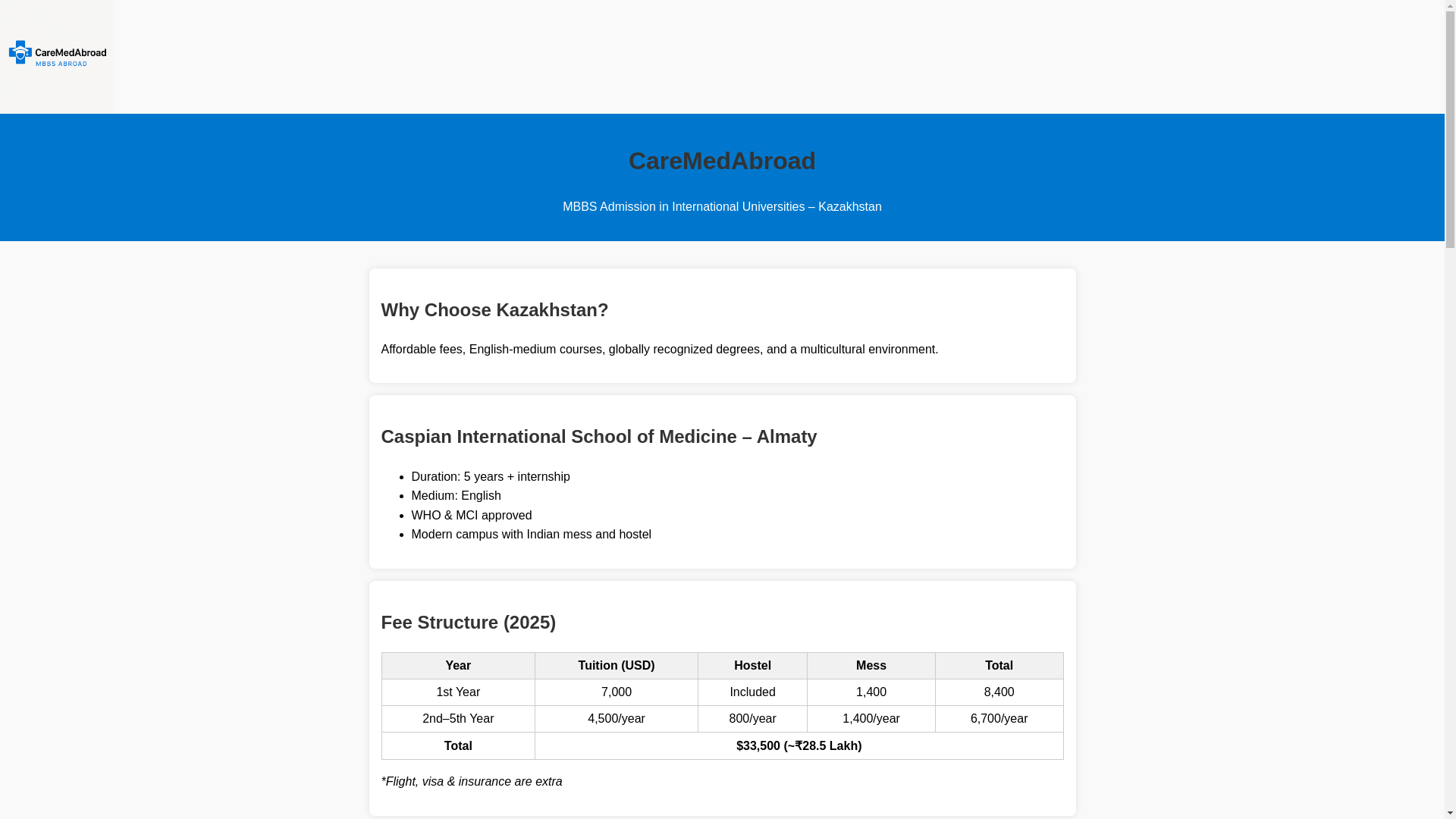 website screenshot of https://caremedabroad.site/