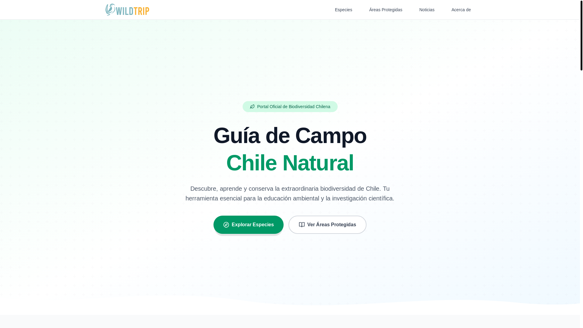 website screenshot of https://wildtrip-field-guide-content-web.pages.dev/