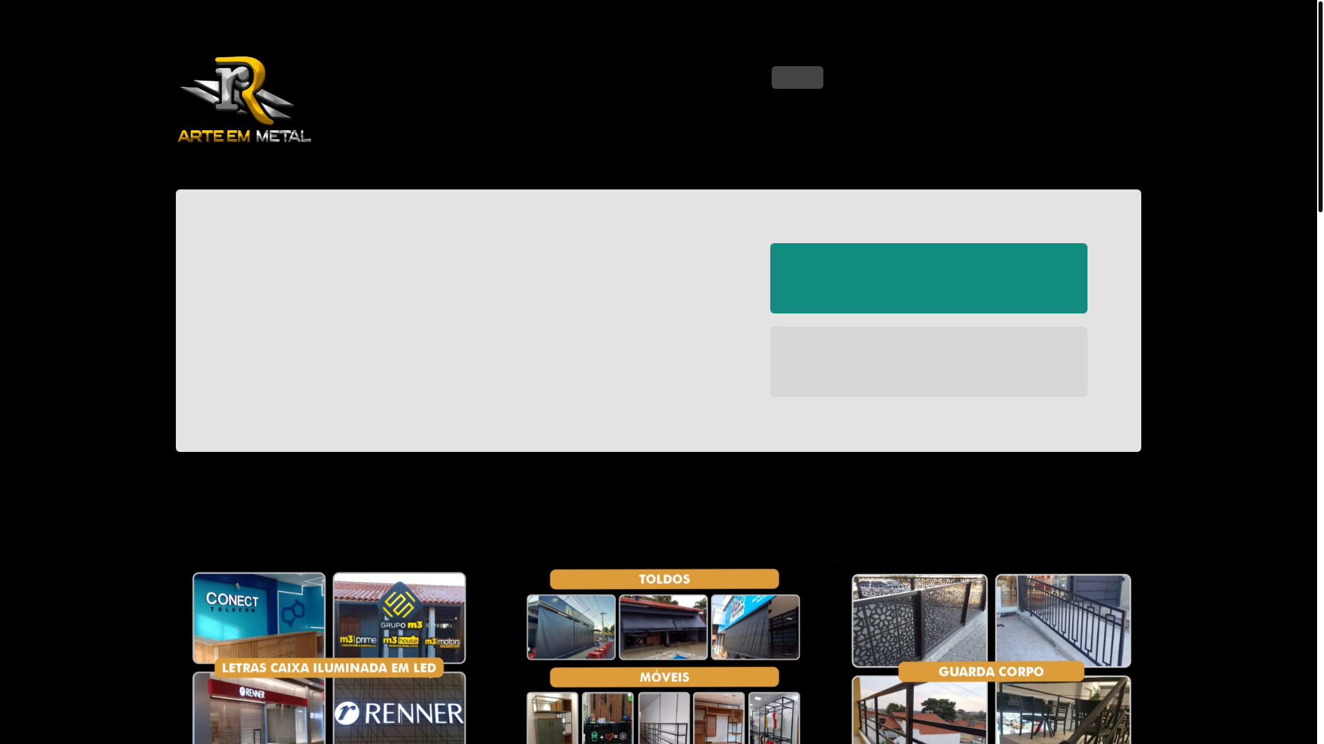 website screenshot of https://rrarteemmetal.com.br/
