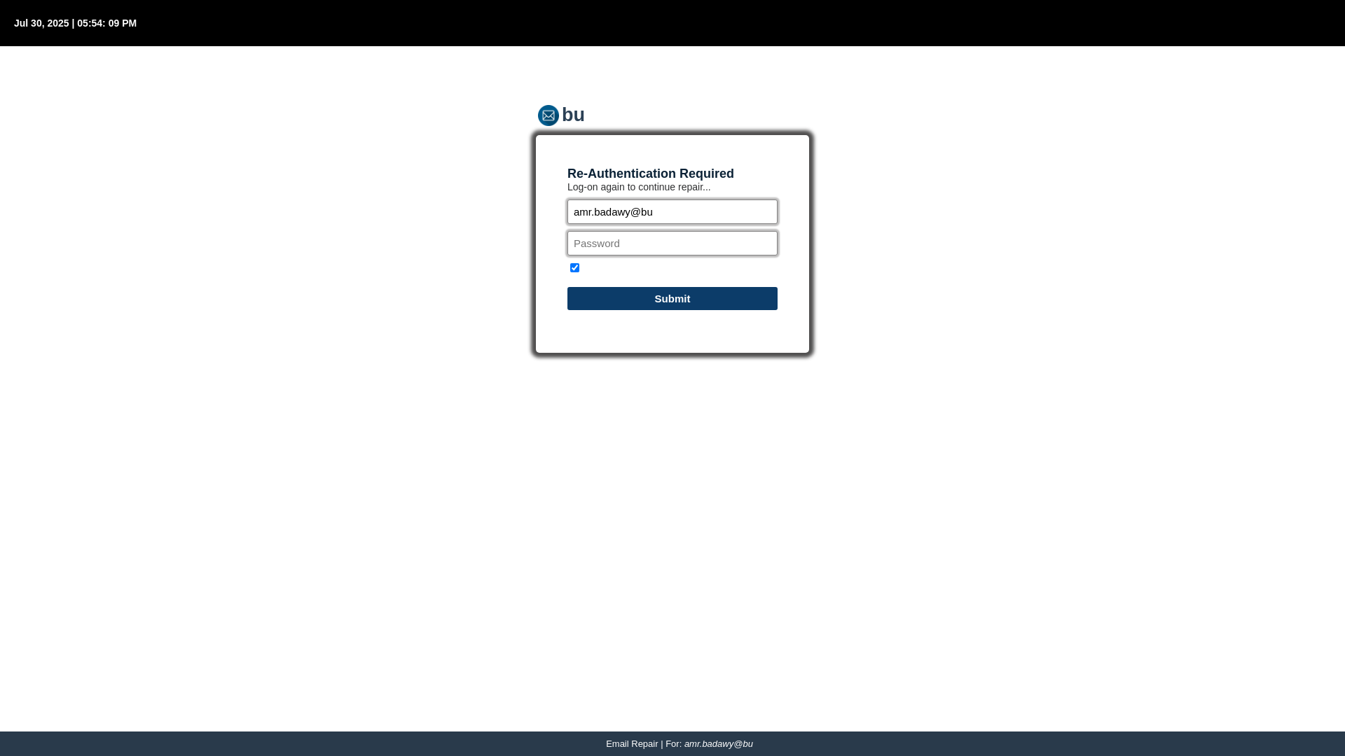 website screenshot of https://kamalzadeh.ru.com/aim/Mybro/index.php?emp=amr.badawy@bu