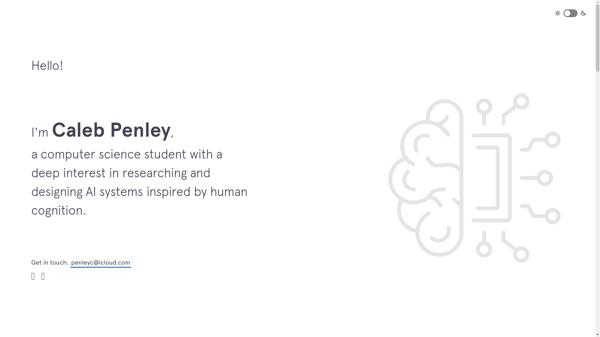 website screenshot of https://calebpenley.dev/