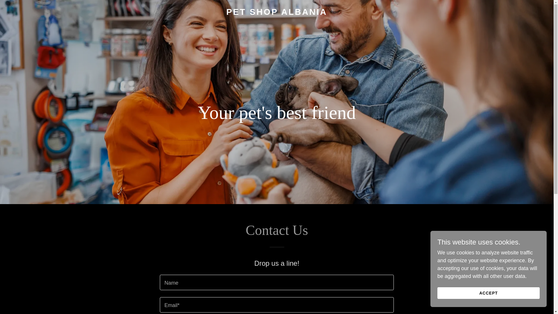 website screenshot of https://petshop-albania.com/
