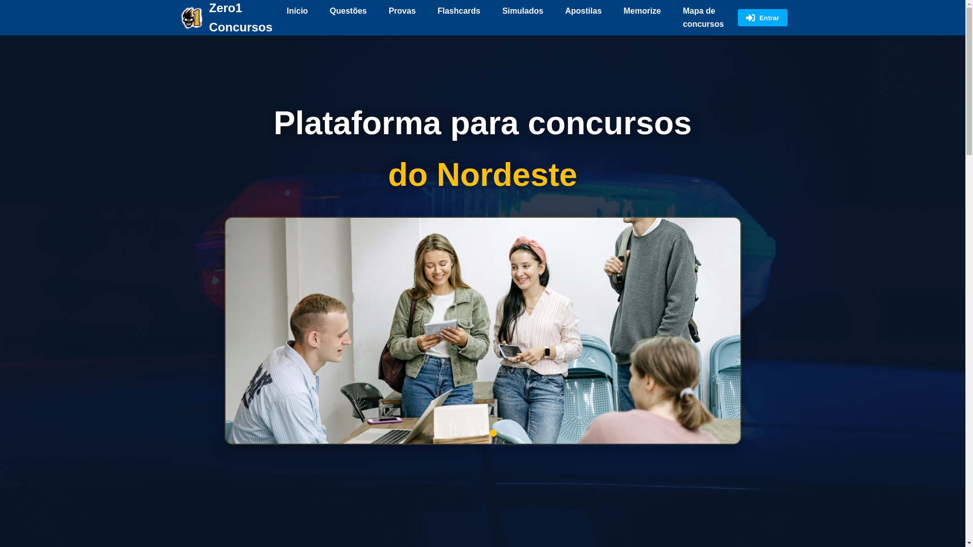 website screenshot of https://zero1aprova.com.br/