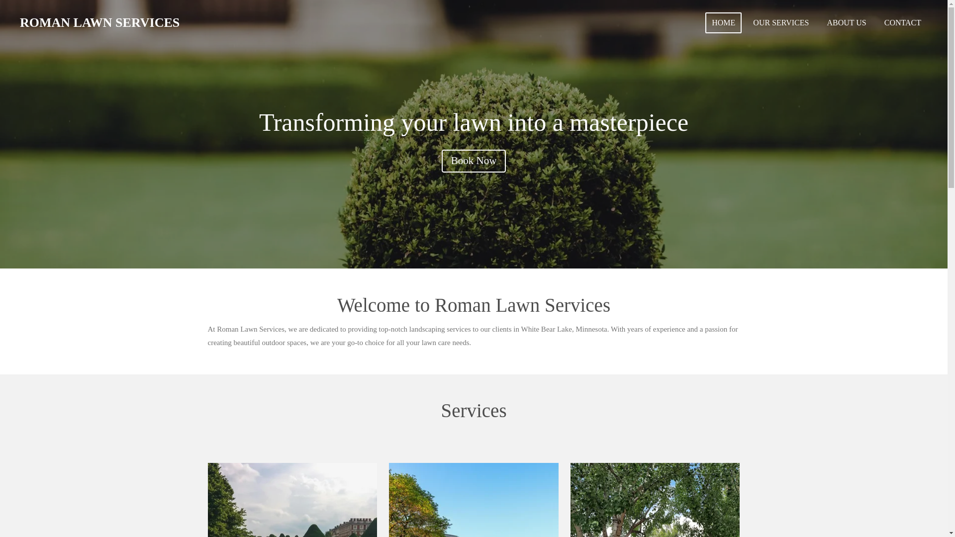 website screenshot of https://romanlawns.com/