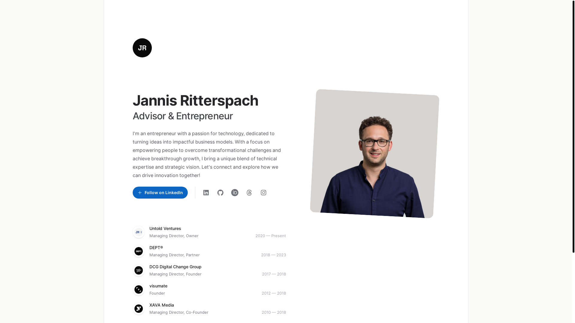 website screenshot of https://jannis-ritterspach-me.pages.dev/