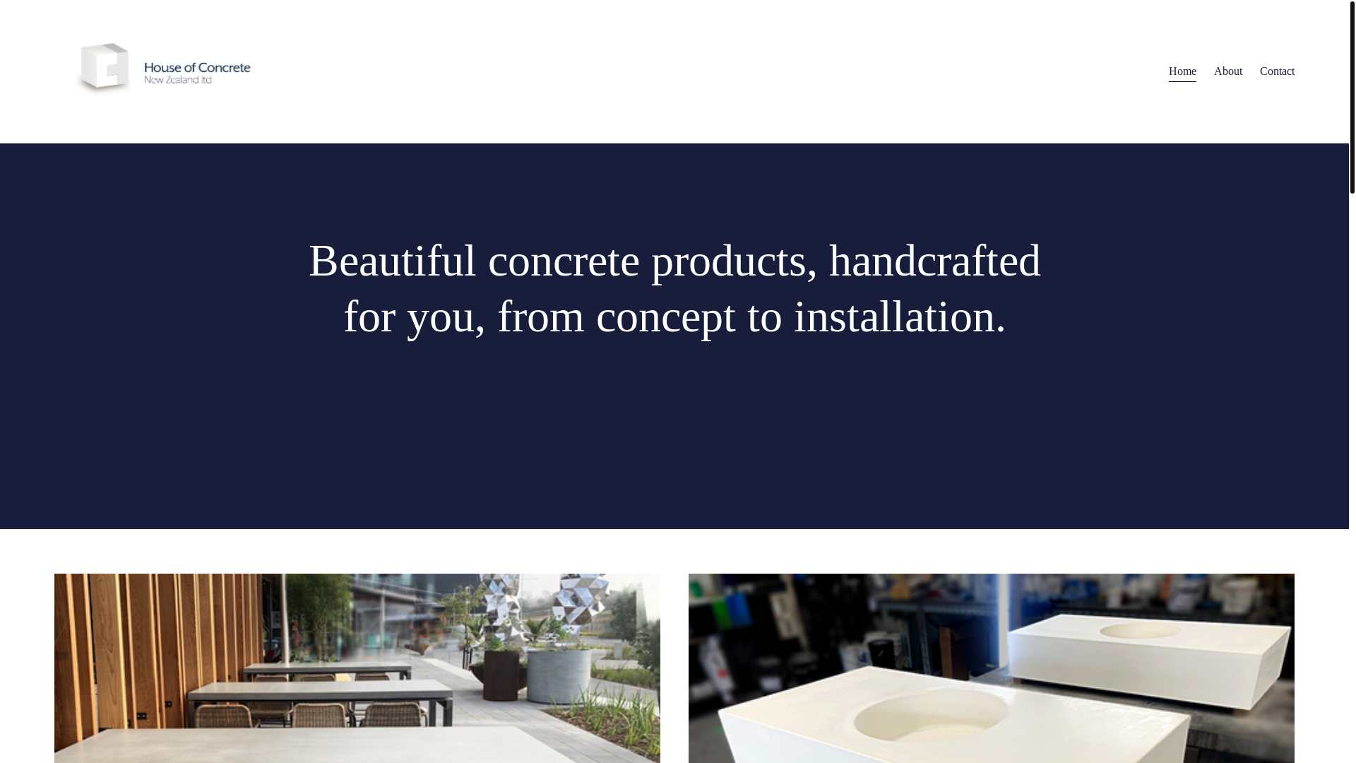 website screenshot of https://houseofconcrete.co.nz/