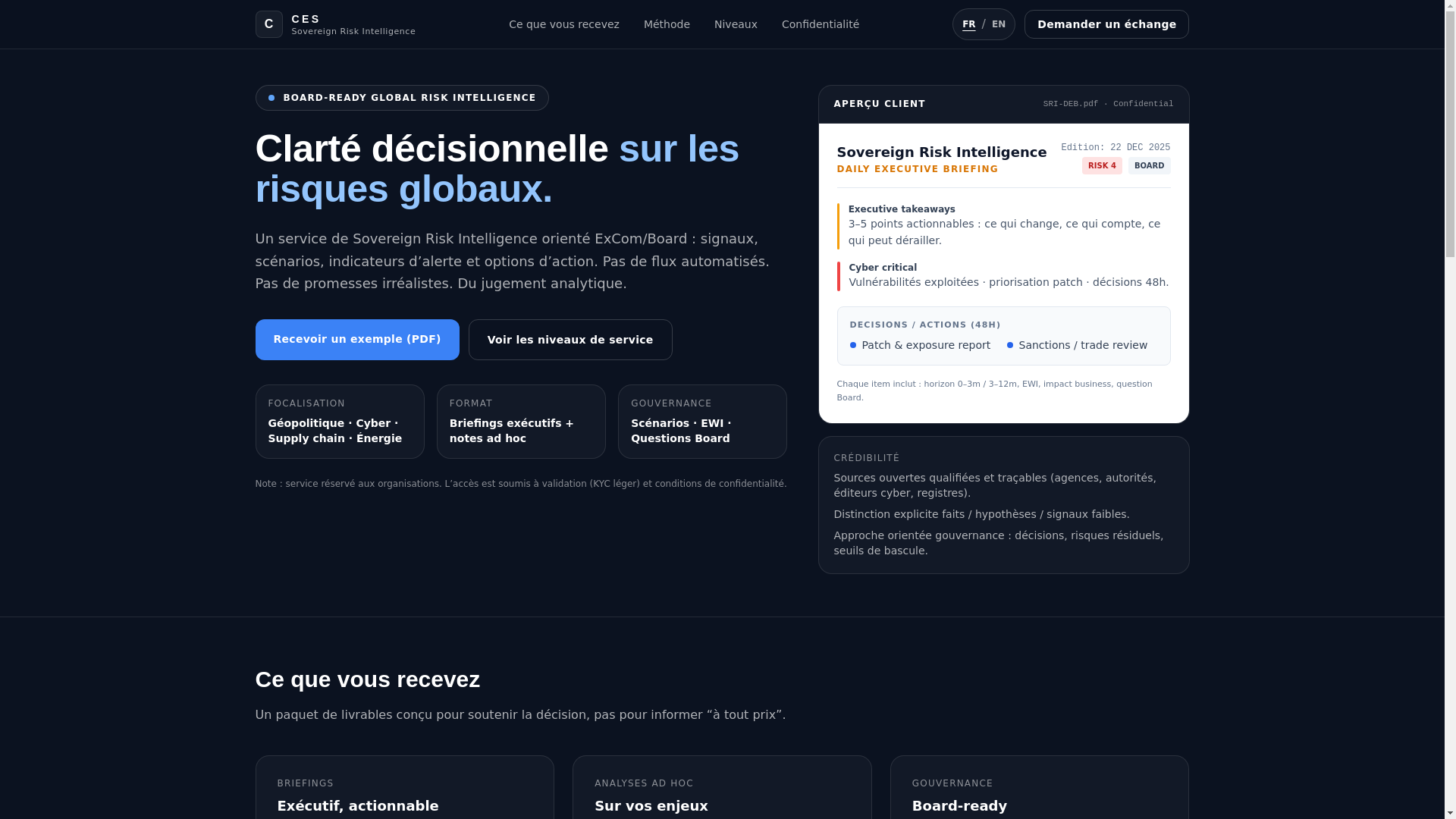 website screenshot of https://ces-sri-landing.pages.dev/