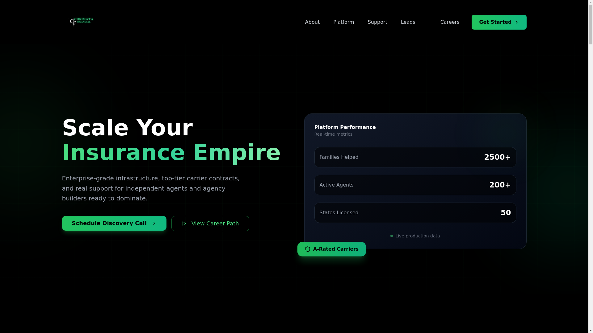 website screenshot of https://chrimatafinancial.com/