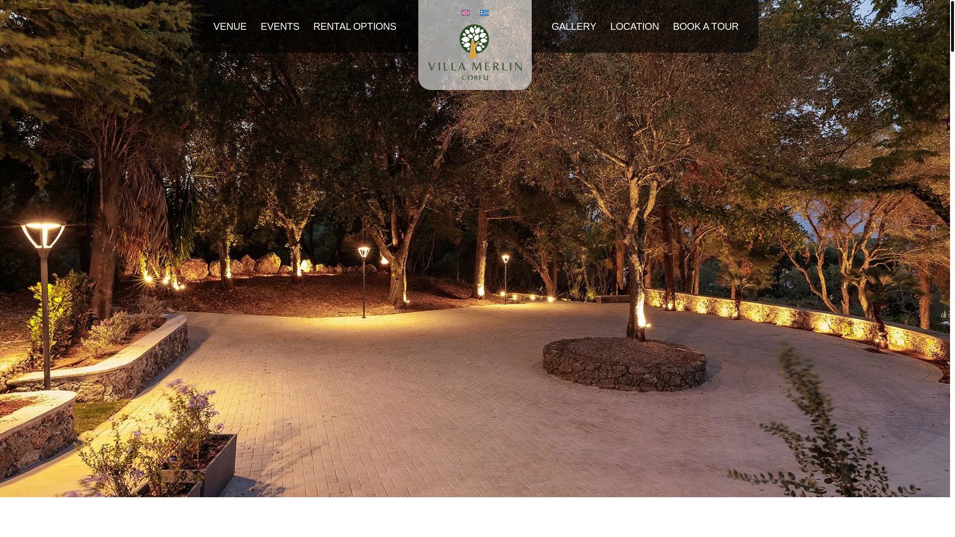 website screenshot of https://villamerlincorfu.gr/
