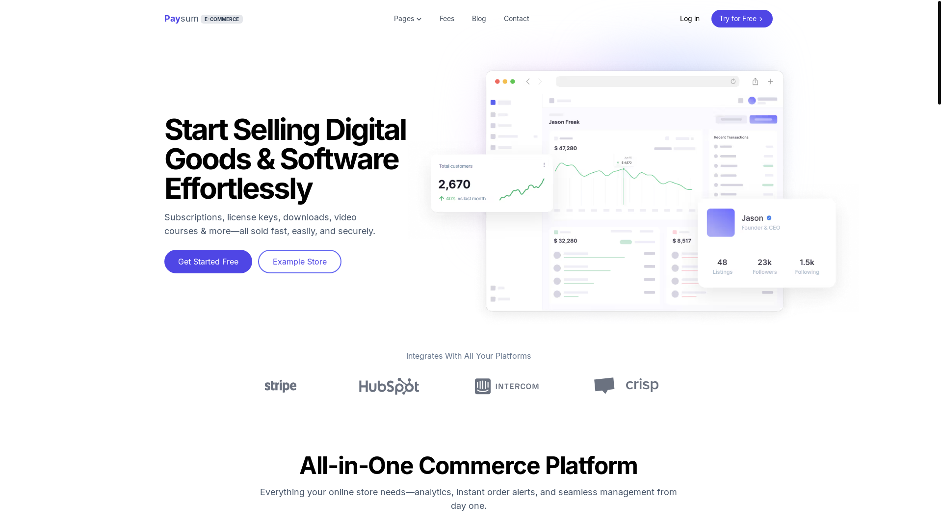 website screenshot of https://paysum.io/