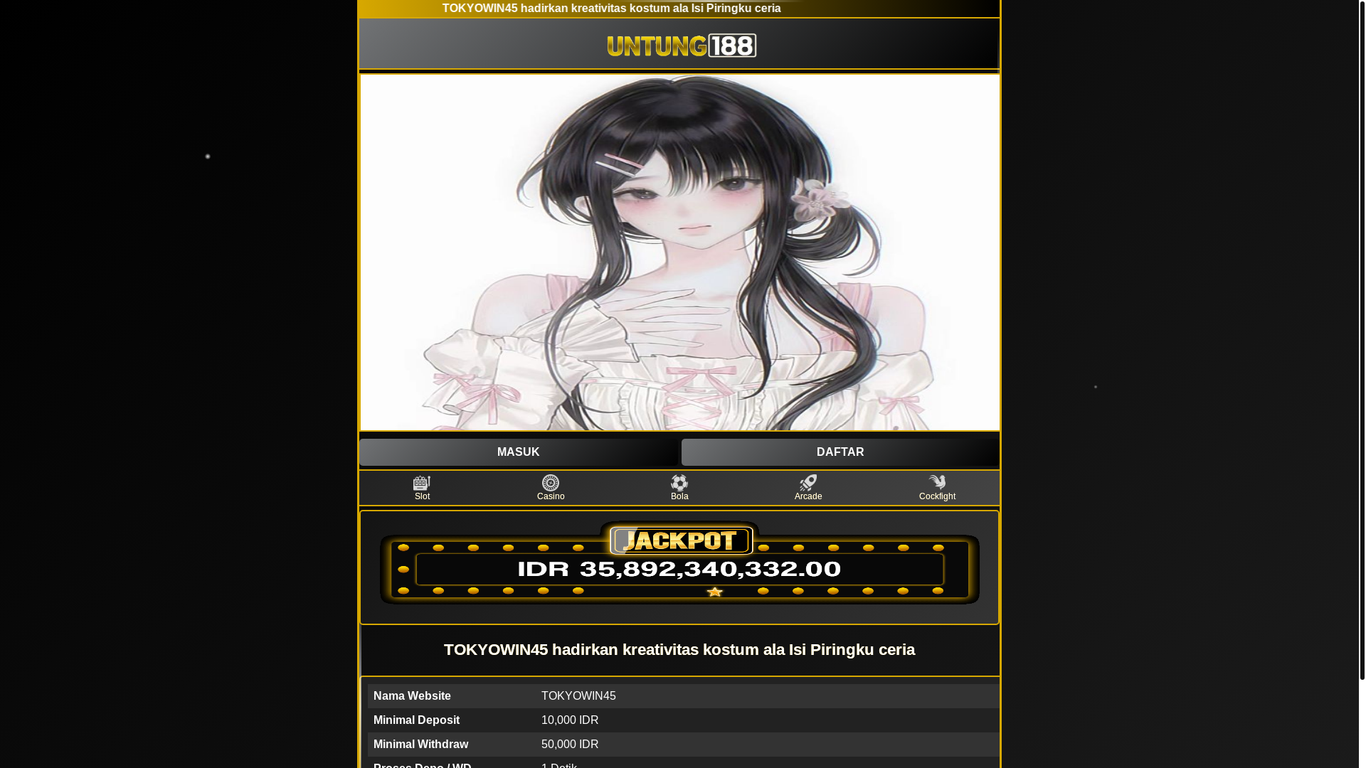 website screenshot of https://tokyowin45-bq9.pages.dev/