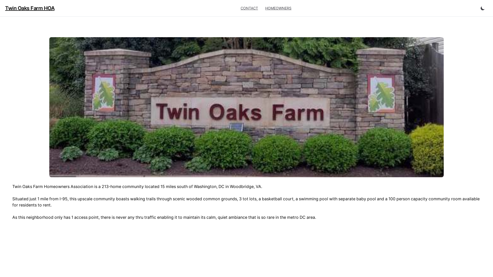 website screenshot of https://twinoaksfarmhoa-com.pages.dev/