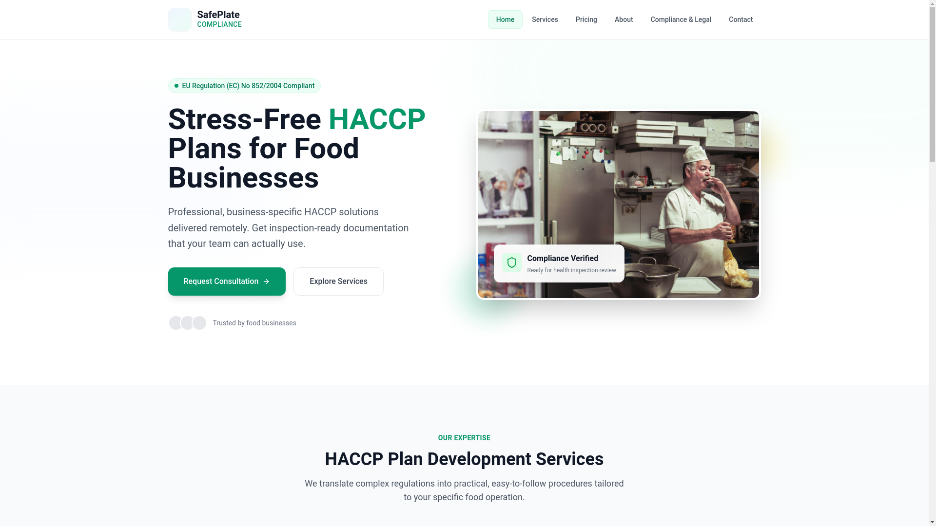 website screenshot of https://safeplatecompliance.eu