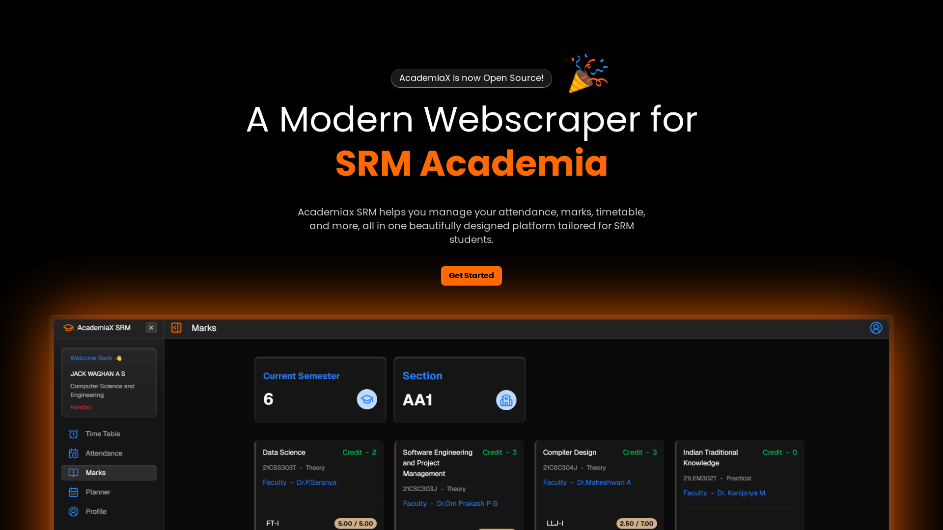 website screenshot of https://academiax-srm.pages.dev/