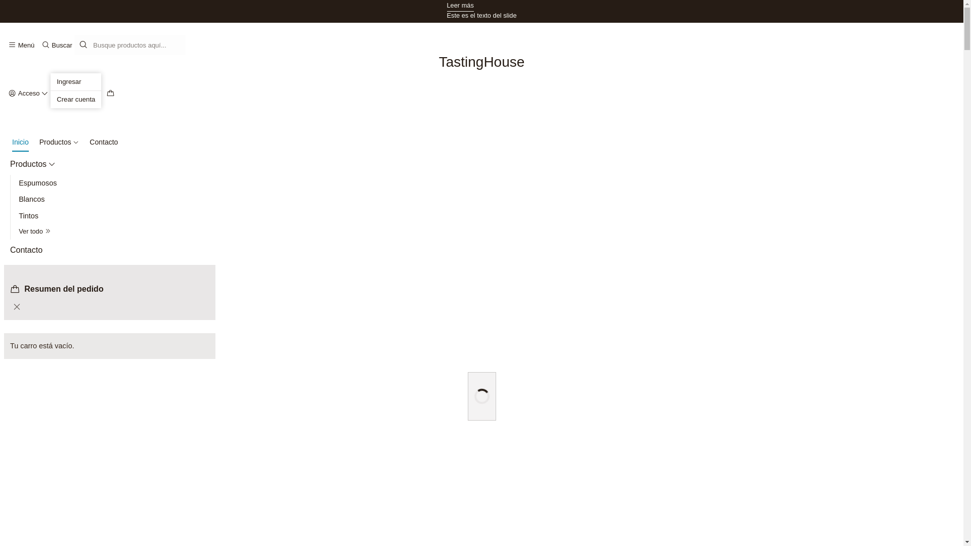 website screenshot of https://tastinghouse.cl/
