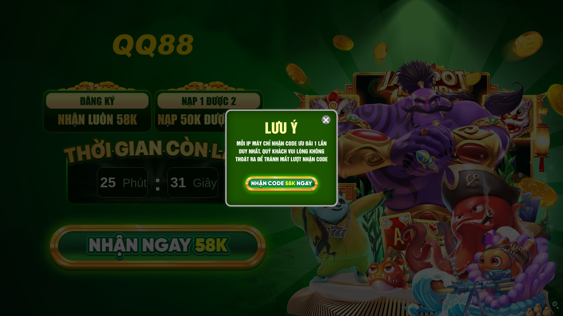website screenshot of https://qq88khuyenmai88.com/