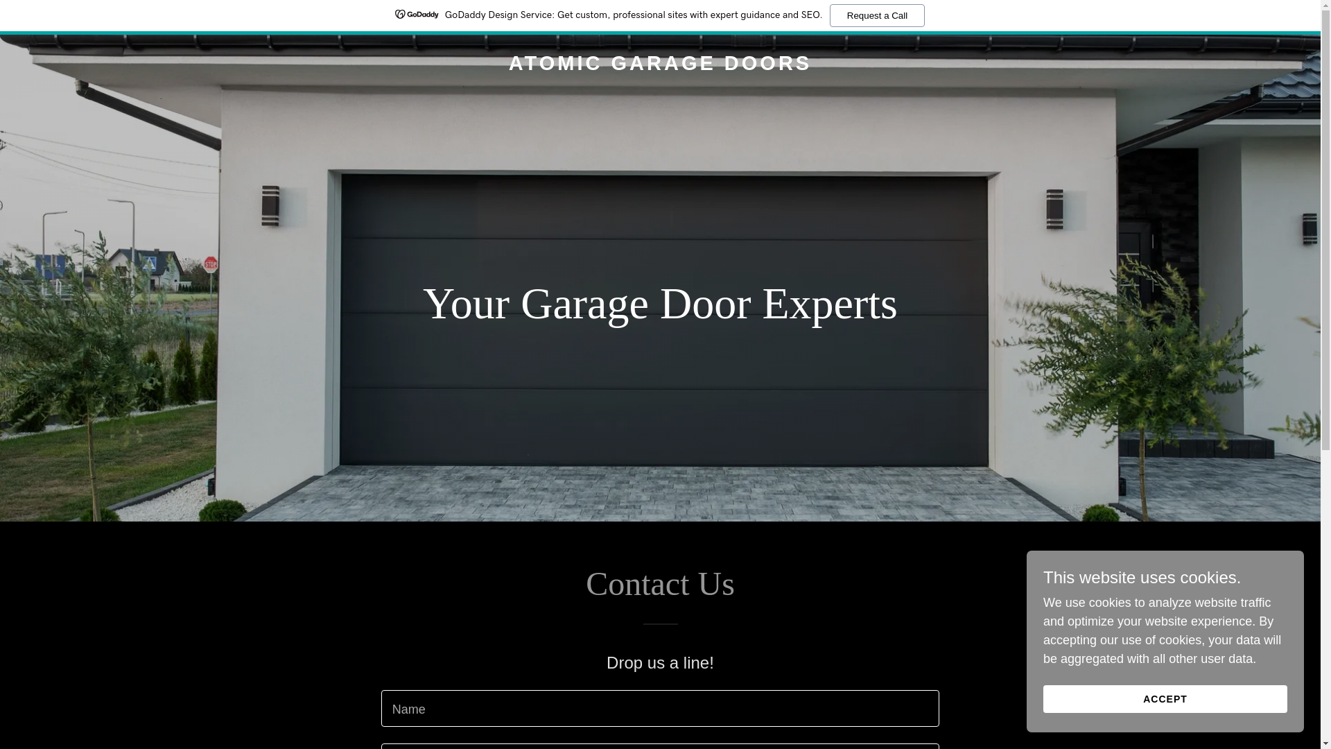 website screenshot of https://atomicgaragedoors.com/
