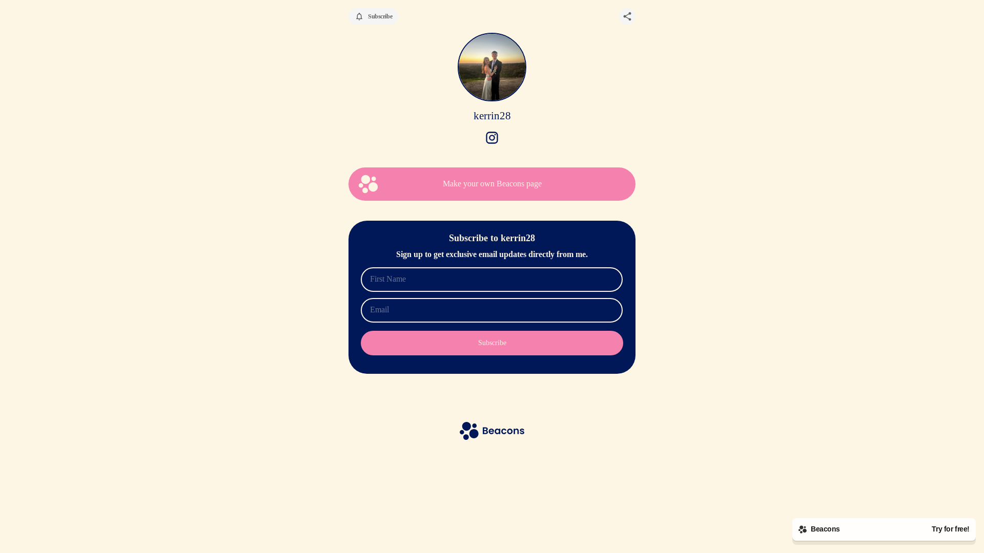website screenshot of https://kerrin28.com/