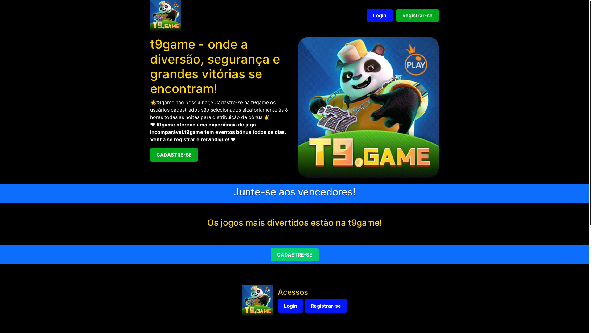 website screenshot of https://t9gamegames.com/