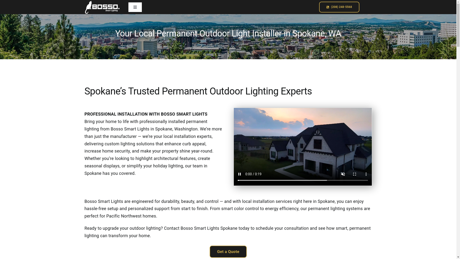 website screenshot of https://bossoholidaylightsspokane.biz/