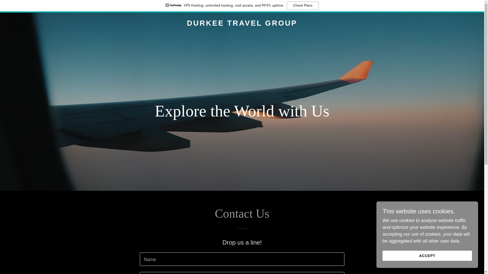 website screenshot of https://durkeetravelgroup.com/