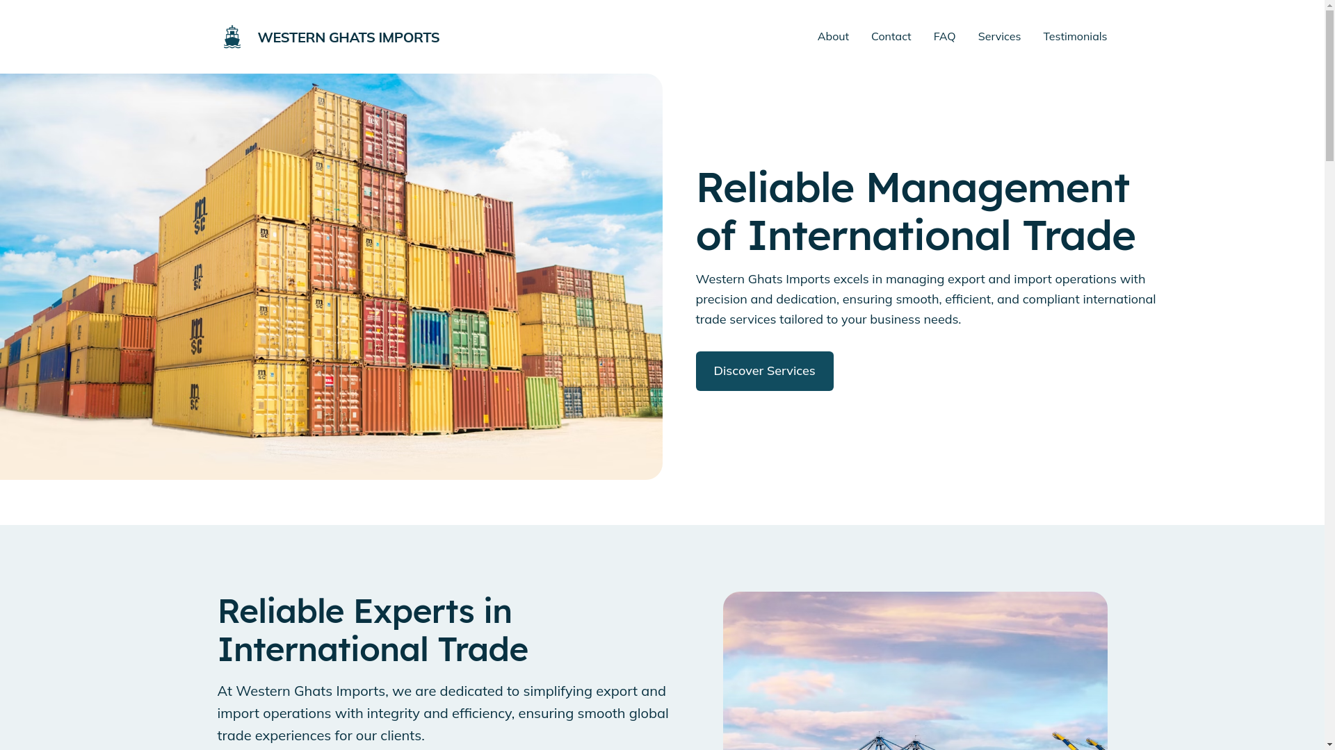 website screenshot of https://westernghatsimports.com/