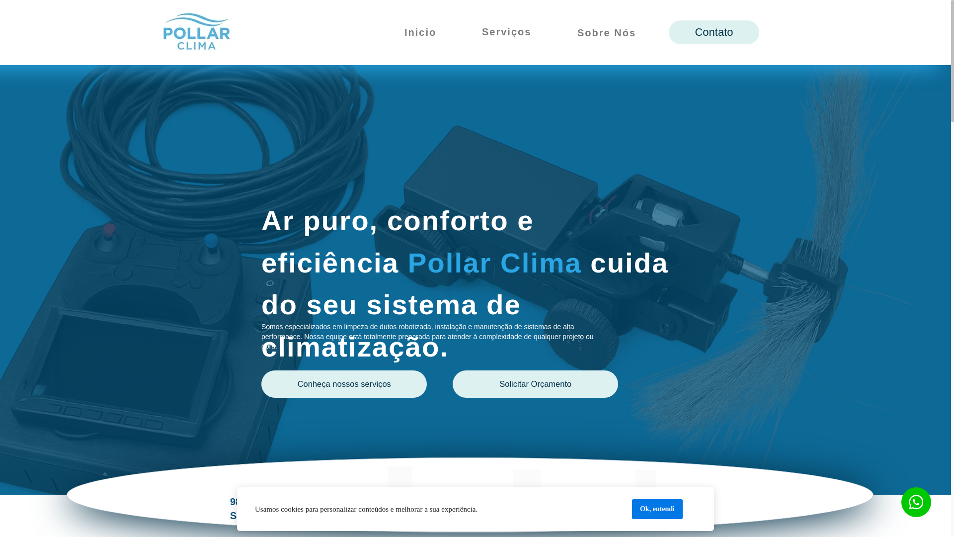 website screenshot of https://pollarclima.com.br/