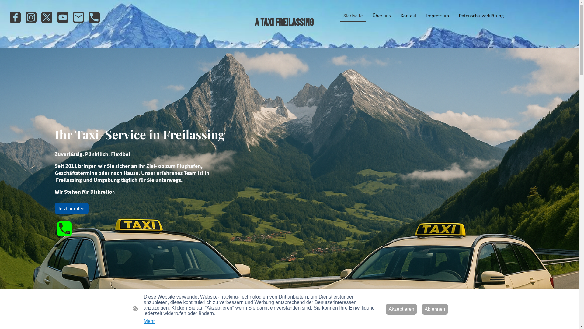 website screenshot of https://ataxifreilassing.de/