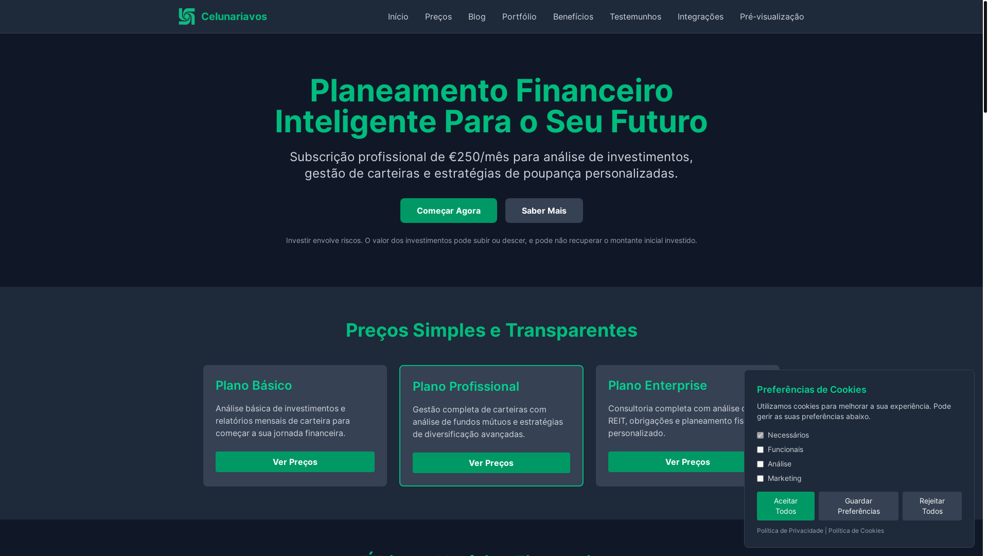 website screenshot of https://celunariavos.com/