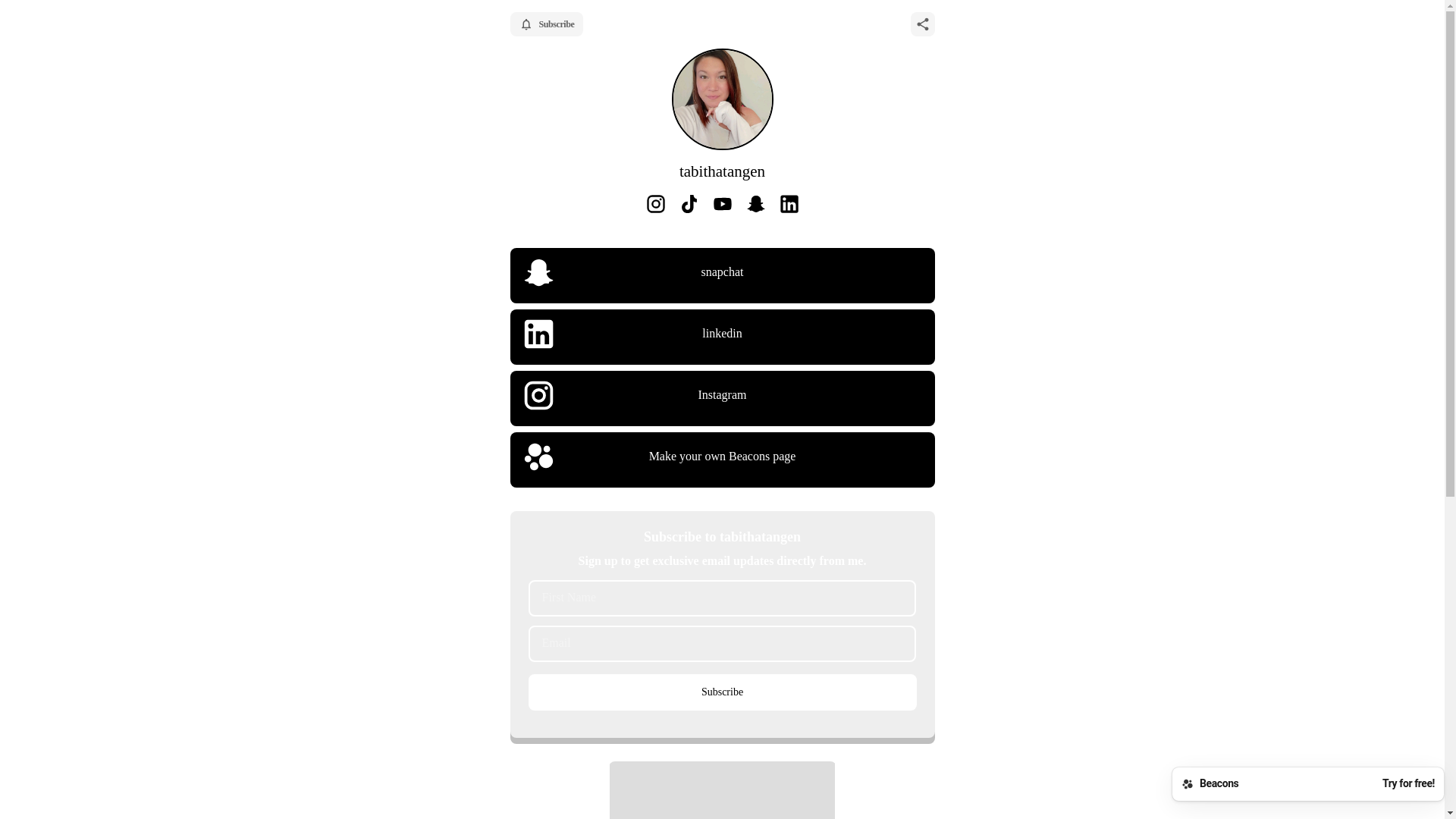 website screenshot of https://tabithatangen.com/