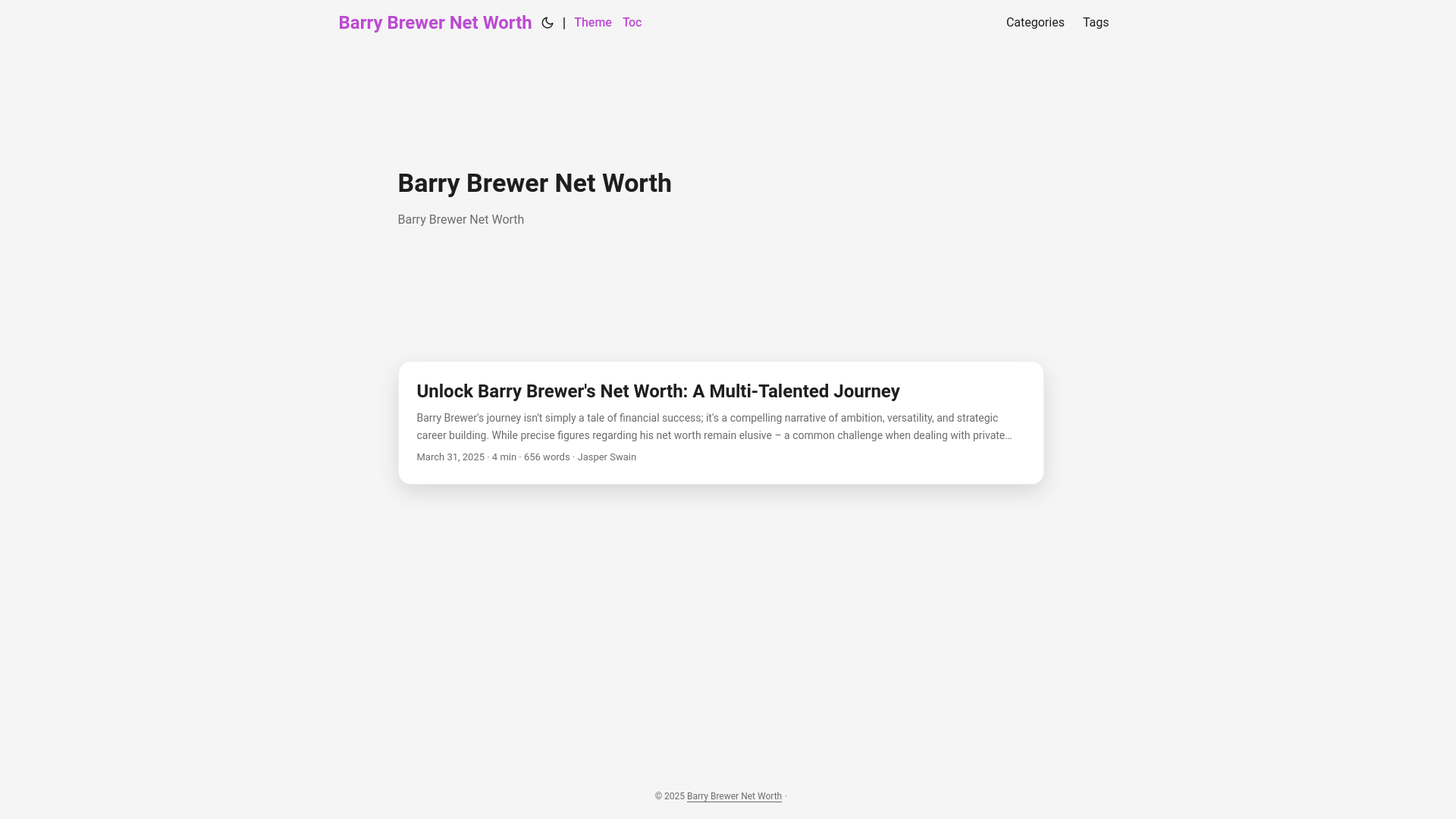 website screenshot of https://barry-brewer-net-worth.pages.dev/