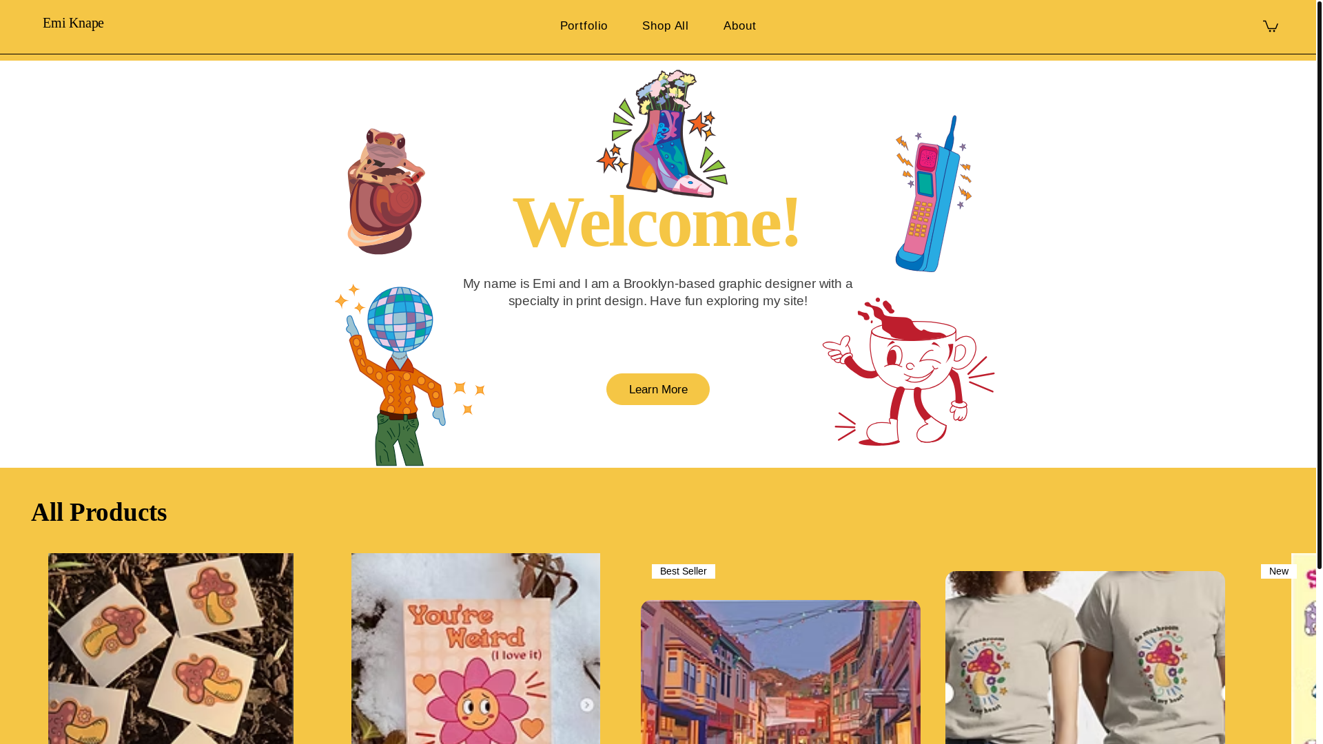 website screenshot of https://emiknapeart.com/