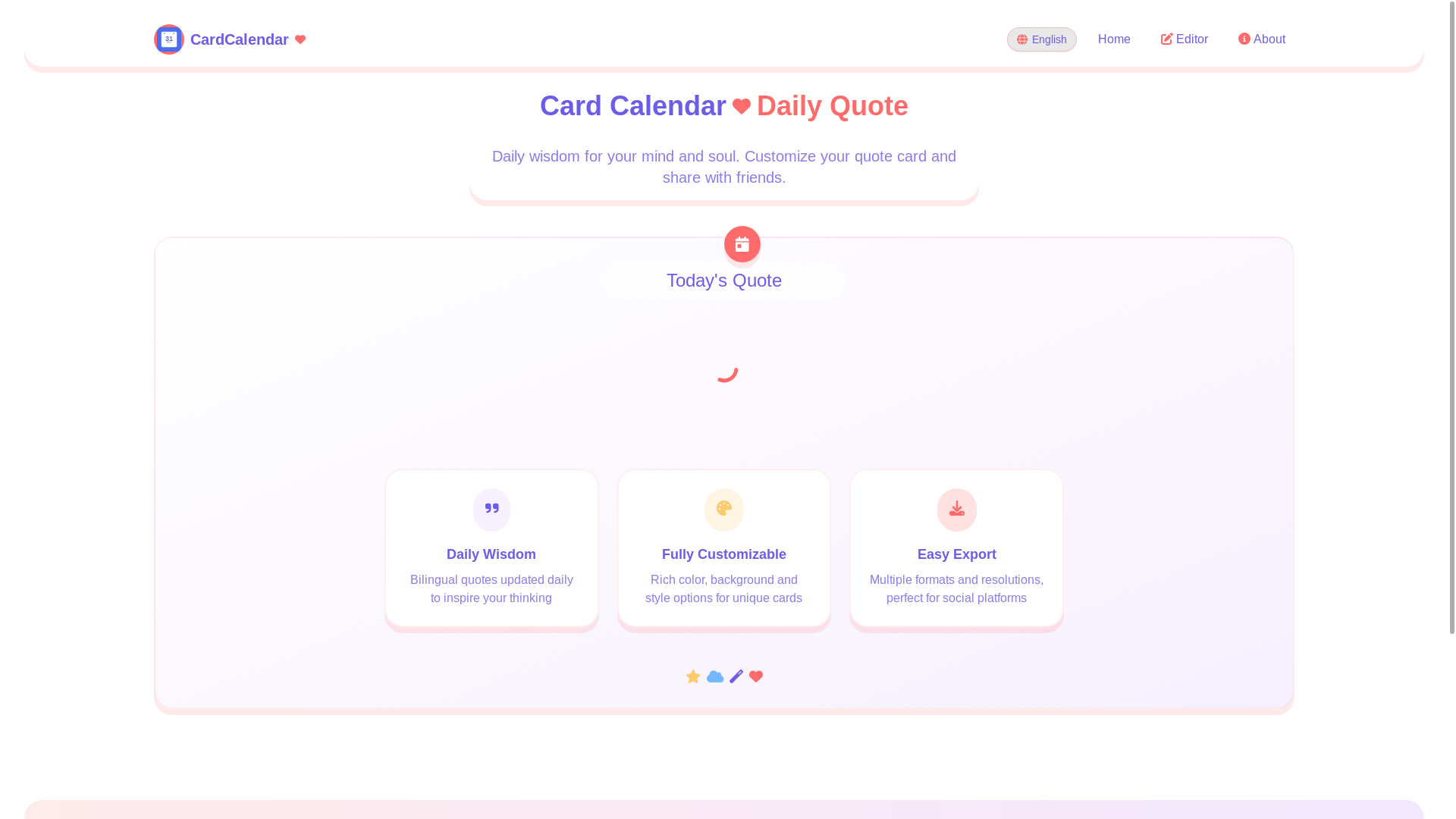 website screenshot of https://cardcalendar.pages.dev/